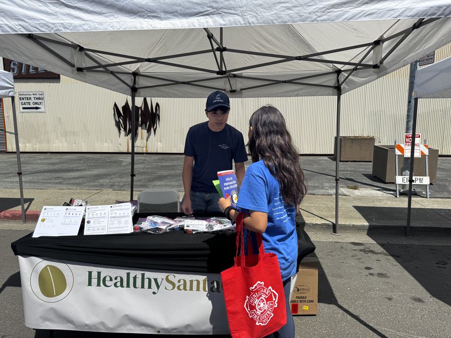 Healthy Santa Clara table at EHP's Blockfest celebration